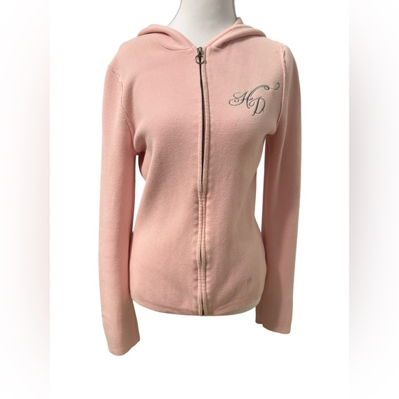 Harley-Davidson Pink Studded Zip-Up Hoodie from 2007. - Picture 2 of 12